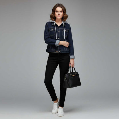 Denim Jacket with Removable Hood | Women's Jacket