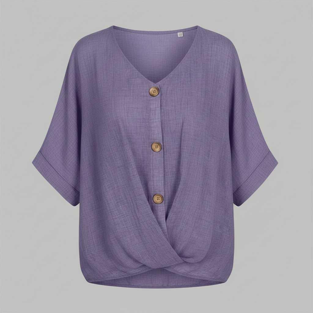 Elegant V-Neck Blouse | Women's Long Sleeve Fashion Top