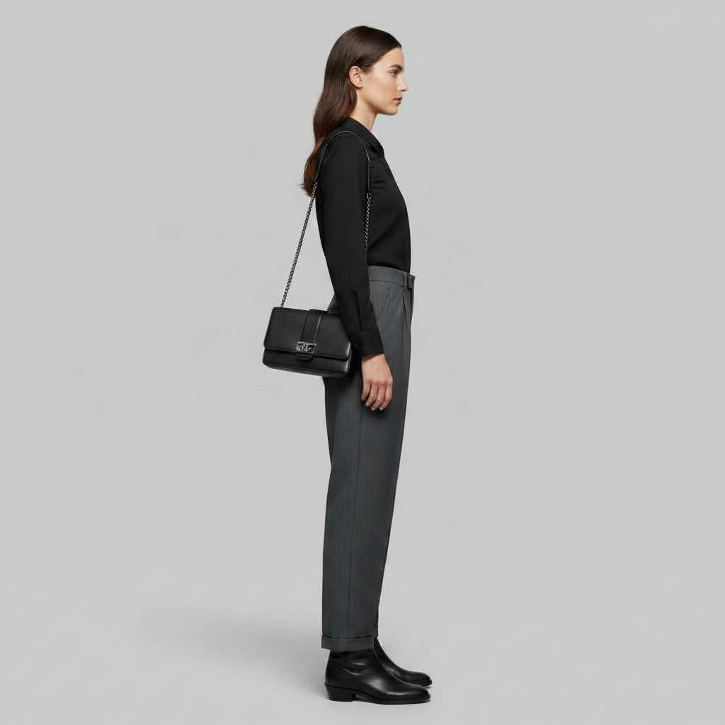 Elegant Black Pants | Women's High Waist Suit Trousers