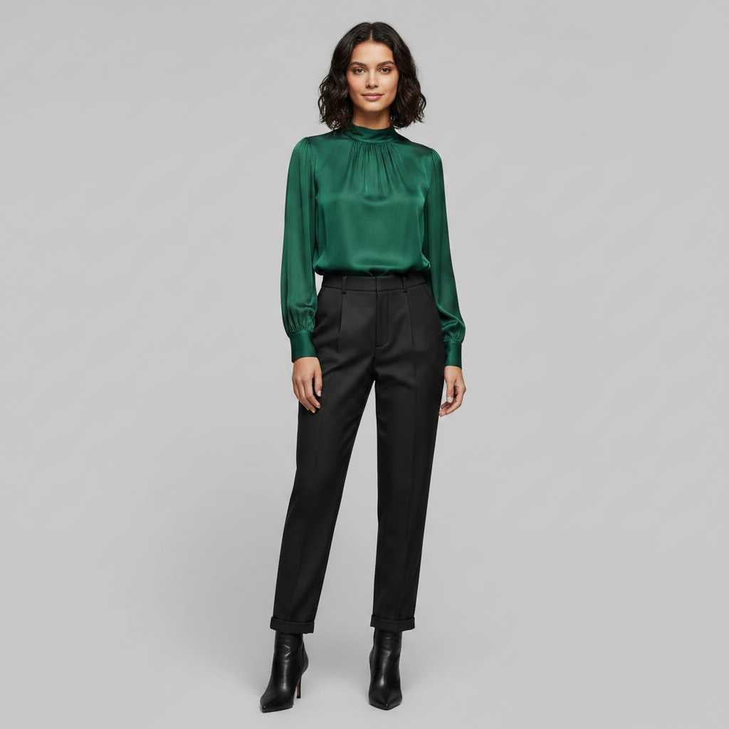 Elegant Black Pants | Women's High Waist Suit Trousers