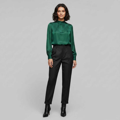 Elegant Black Pants | Women's High Waist Suit Trousers
