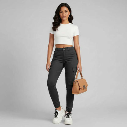 Modern Black Cargo Pants for Women | Stylish Urban Trousers